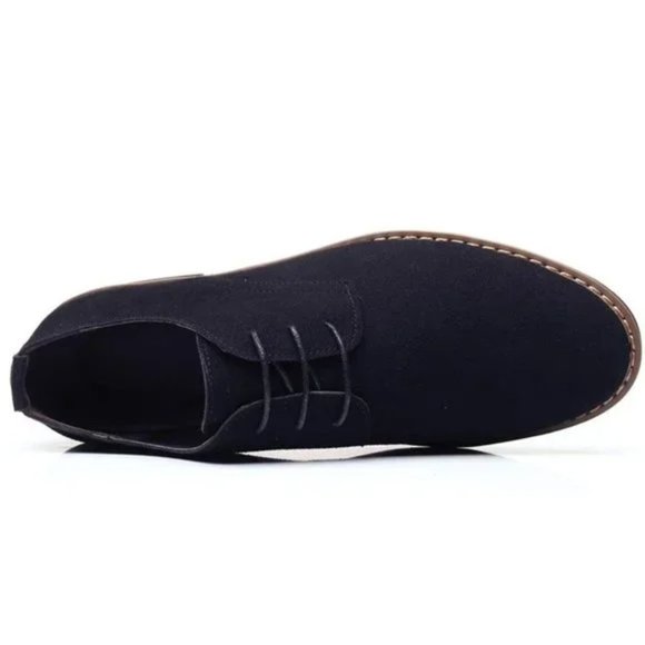 NEW ?MEN\'S Suede Dress Shoes Casual Black Oxfords main image 5
